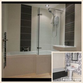 Стъклена преграда за баня тип хармоника, фикс и крило