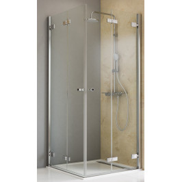 Душ кабина с фиксове и две врати на ъгъл