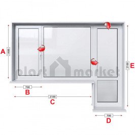 Алуминиева дограма Altest Eskimos термо с крило и врата 280/140 см Алуминиева дограма Altest Eskimos термо с крило и врата 280/140 см