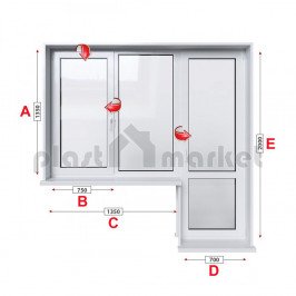 Алуминиева дограма VIVAPLAST TBO 55 термо с крило и врата 205/135 см Алуминиева дограма VIVAPLAST TBO 55 термо с крило и врата 205/135 см