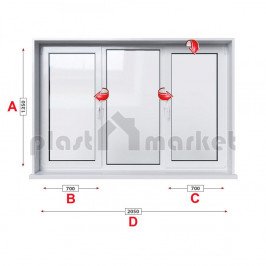Алуминиева дограма VIVAPLAST TBO 55 термо с две крила 205/135 см Алуминиева дограма VIVAPLAST TBO 55 термо с две крила 205/135 см