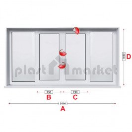 Алуминиева дограма VIVAPLAST TBO 55 термо с две крила 300/160 см Алуминиева дограма VIVAPLAST TBO 55 термо с две крила 300/160 см