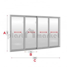 Алуминиева дограма Lorenzoline студен профил 300/160 см Алуминиева дограма Lorenzoline студен профил 300/160 см