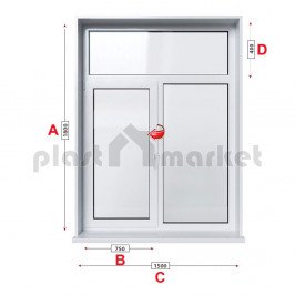 Кухненски прозорец Trocal PRESTIGE 88+ /88 MM/ двоен с едно крило Кухненски прозорец Trocal PRESTIGE 88+ /88 MM/ двоен с едно крило