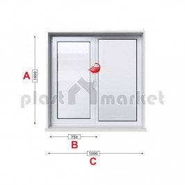 Кухненски прозорец двоен Trocal PRESTIGE 88+ /88 мм/ с едно крило Кухненски прозорец двоен Trocal PRESTIGE 88+ /88 мм/ с едно крило