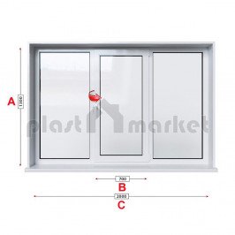Кухненски прозорец троен Trocal PRESTIGE 88+ /88 мм/ с едно крило Кухненски прозорец троен Trocal PRESTIGE 88+ /88 мм/ с едно крило