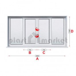 Прозорец за хол Trocal ECONOMY – 70 мм с две крила