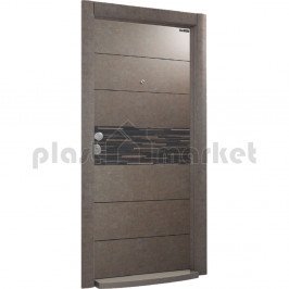 Блиндирана врата Италиански стил L 214 Grey Stone/Black Massive Блиндирана врата Италиански стил L 214 Grey Stone/Black Massive