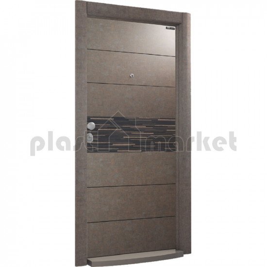Блиндирана врата Италиански стил L 214 Grey Stone/Black Massive
