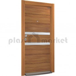 Блиндирана врата Италиански стил L 601 ABD Walnut / Inox Блиндирана врата Италиански стил L 601 ABD Walnut / Inox