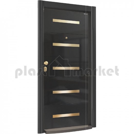 Блиндирана врата Италиански стил R 724 HG Black / Gold