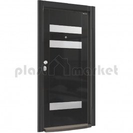 Блиндирана врата Италиански стил R 732 HG Black / HG Inox Блиндирана врата Италиански стил R 732 HG Black / HG Inox