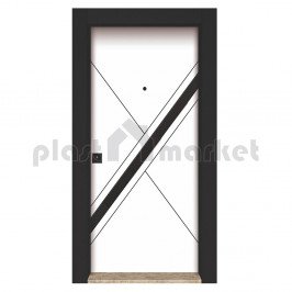 Блиндирана входна врата Стар 49 - Бяло/Черно